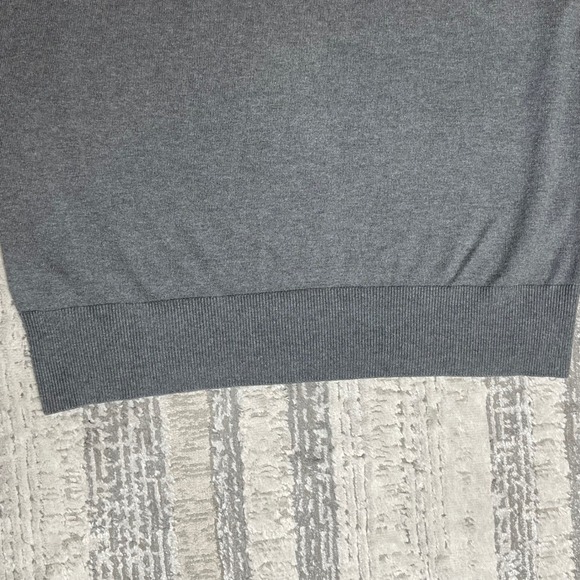 BANANA REPUBLIC Men MEDIUM Gray Crew Sweater Luxury Blend Silk Cashmere Pullover - Picture 4 of 9